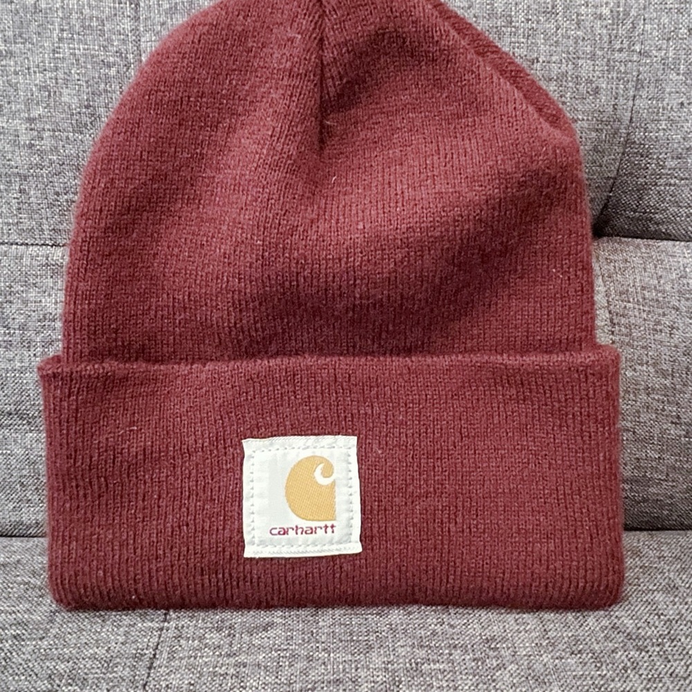 Carhartt Men’s Beanie Hat Winter Cap Wine Burgundy O/S